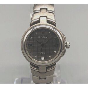 3/$30 Armitron Watch Women Silver Tone Bracelet Grey Dial Date Window 7"